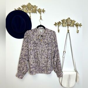 ICHI Shabby chic blouse L pit 24.5” l 25.5”